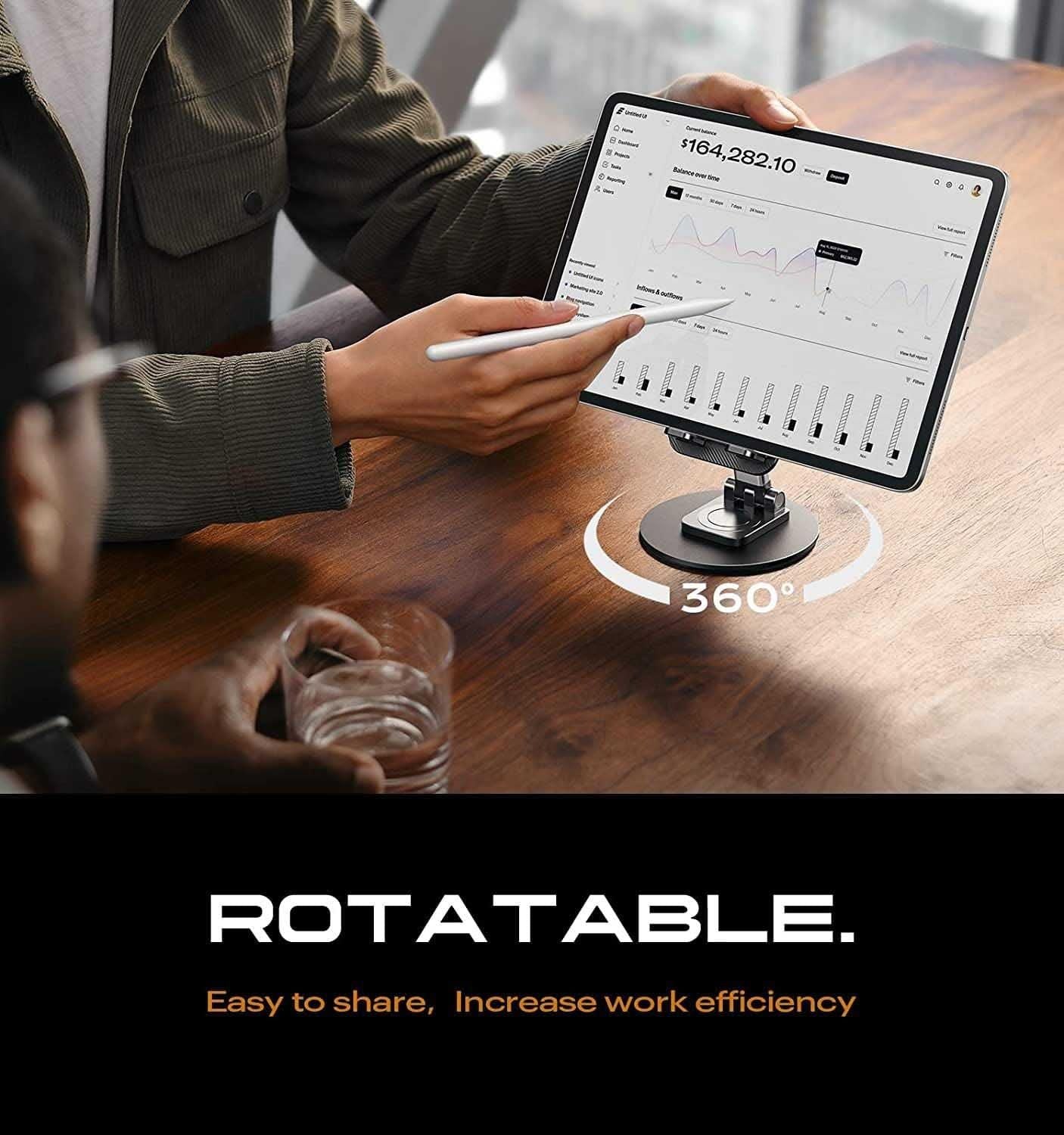 360° Rotating Universal Mobile Stand – Adjustable Height & Angle for Desk