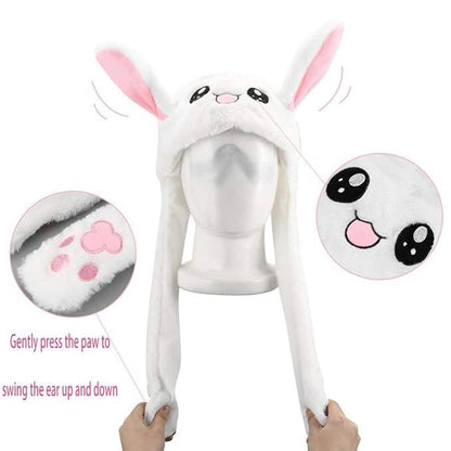 Viral Moving Ears Bunny Cap – Cute Plush Hat for Kids & Teens