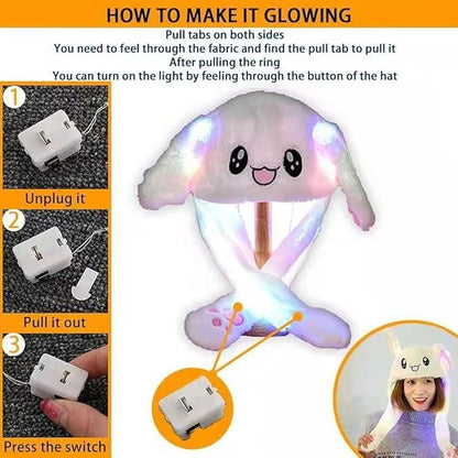 Viral Moving Ears Bunny Cap – Cute Plush Hat for Kids & Teens