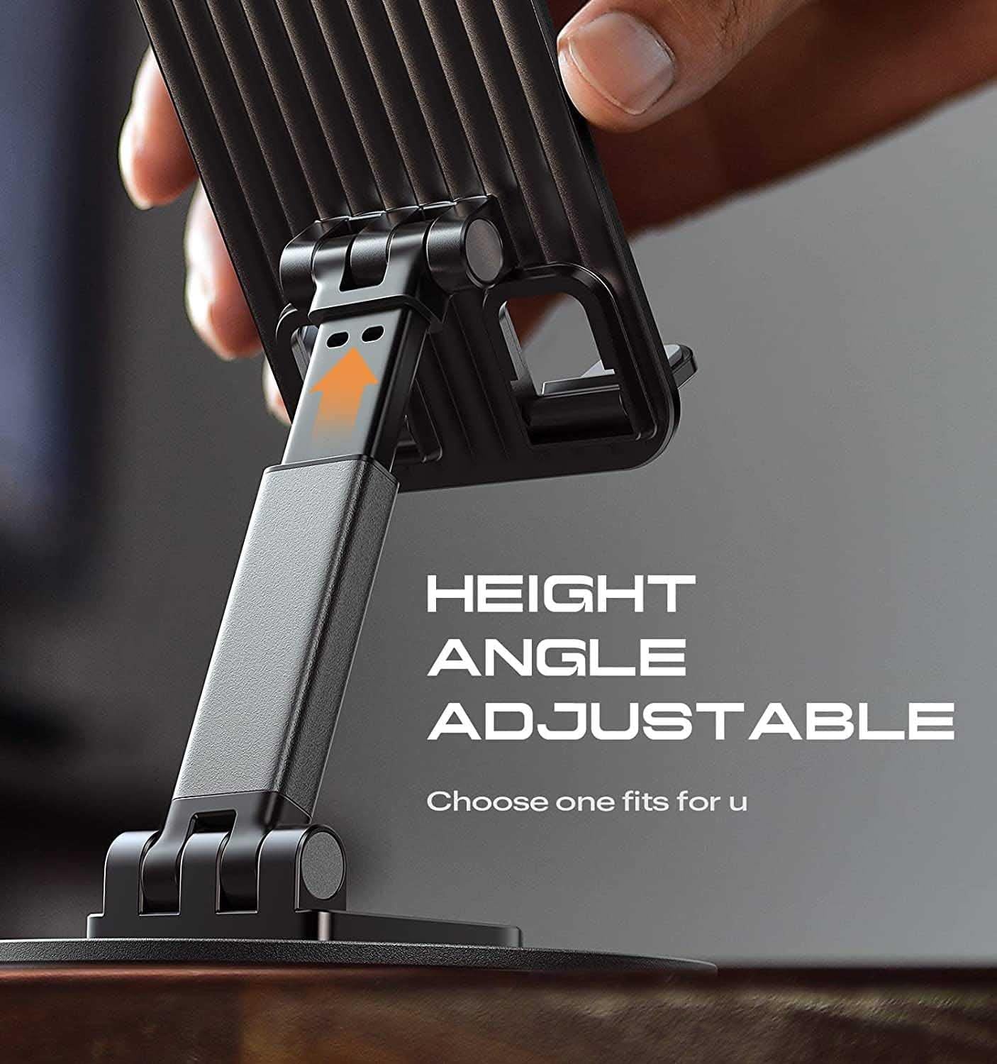 360° Rotating Universal Mobile Stand – Adjustable Height & Angle for Desk