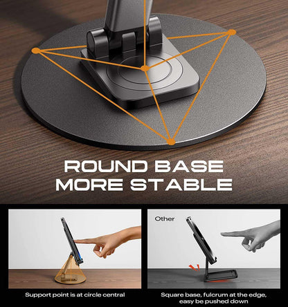 360° Rotating Universal Mobile Stand – Adjustable Height & Angle for Desk