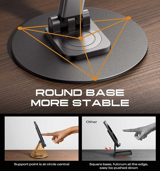 360° Rotating Universal Mobile Stand – Adjustable Height & Angle for Desk