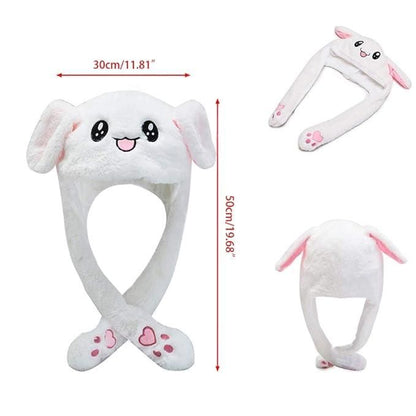 Viral Moving Ears Bunny Cap – Cute Plush Hat for Kids & Teens